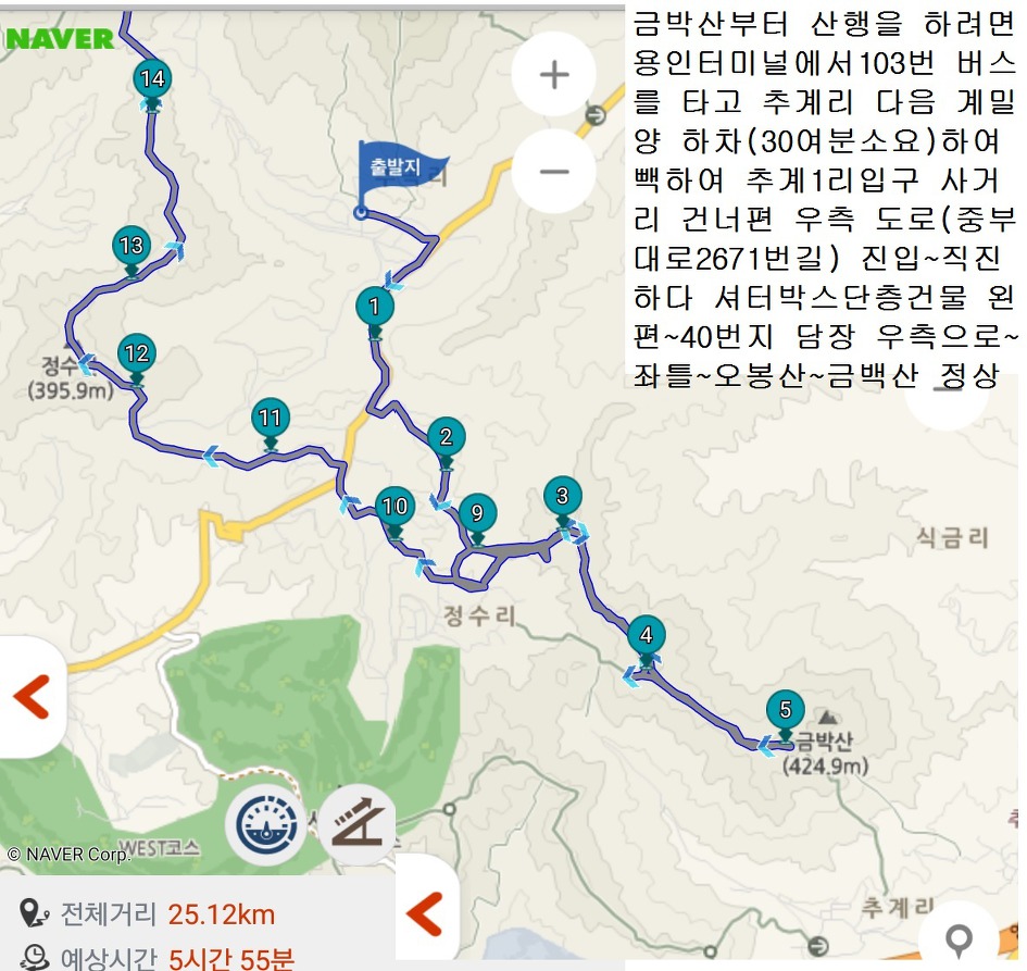 용인 학산,봉두산과 금박산