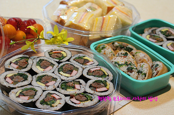 봄나들이엔 이렇게 싸서 가세요~ 봄향 가득한 김밥도시락